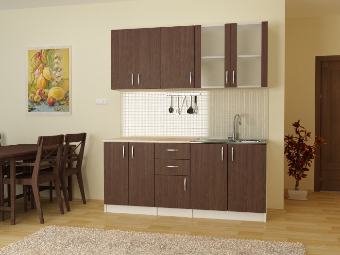 Кухня К-4 (бяло/венге)